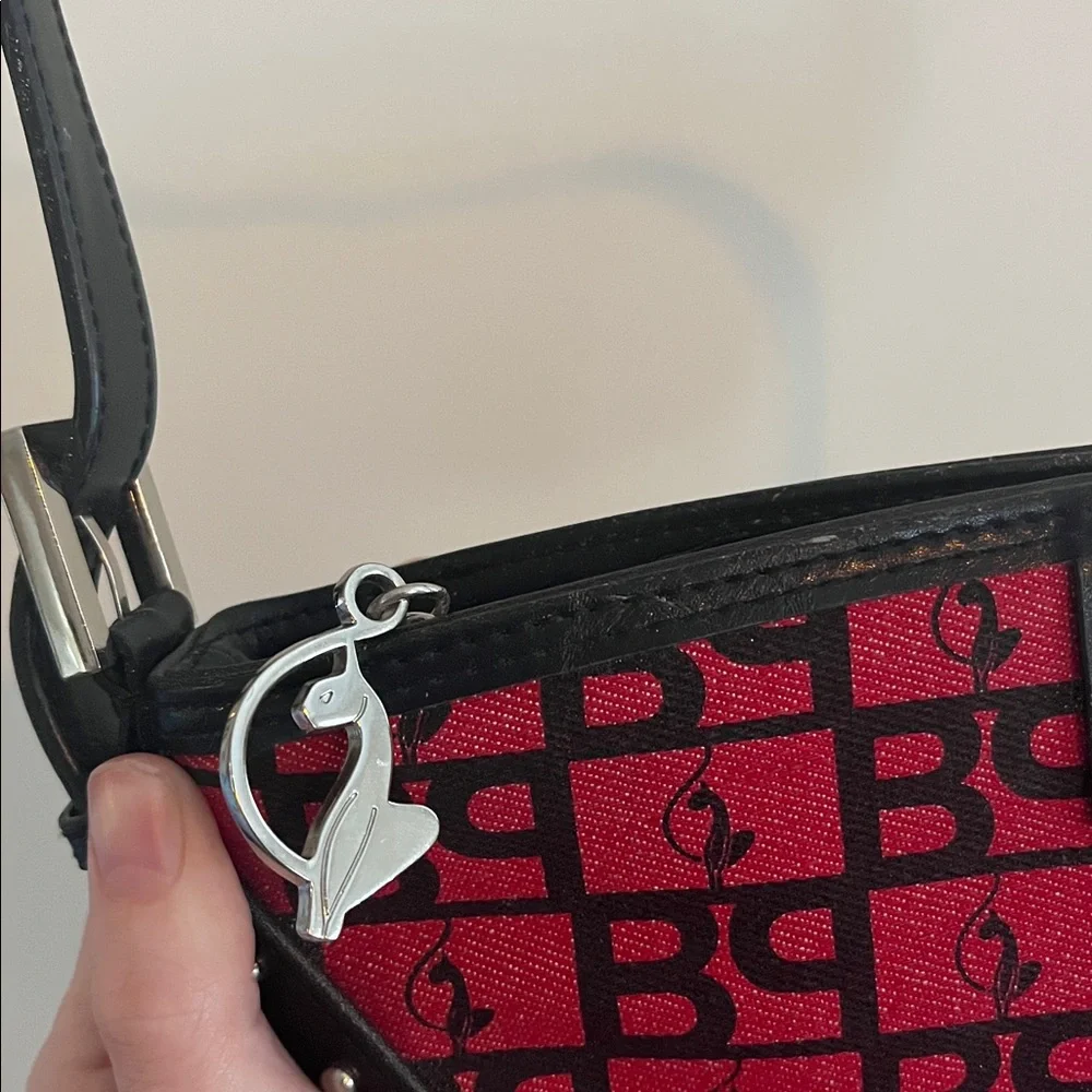 Vintage Baby Phat Shoulder Bag Monogram Y2K Red Black‎ Studded Hip Hop Glam